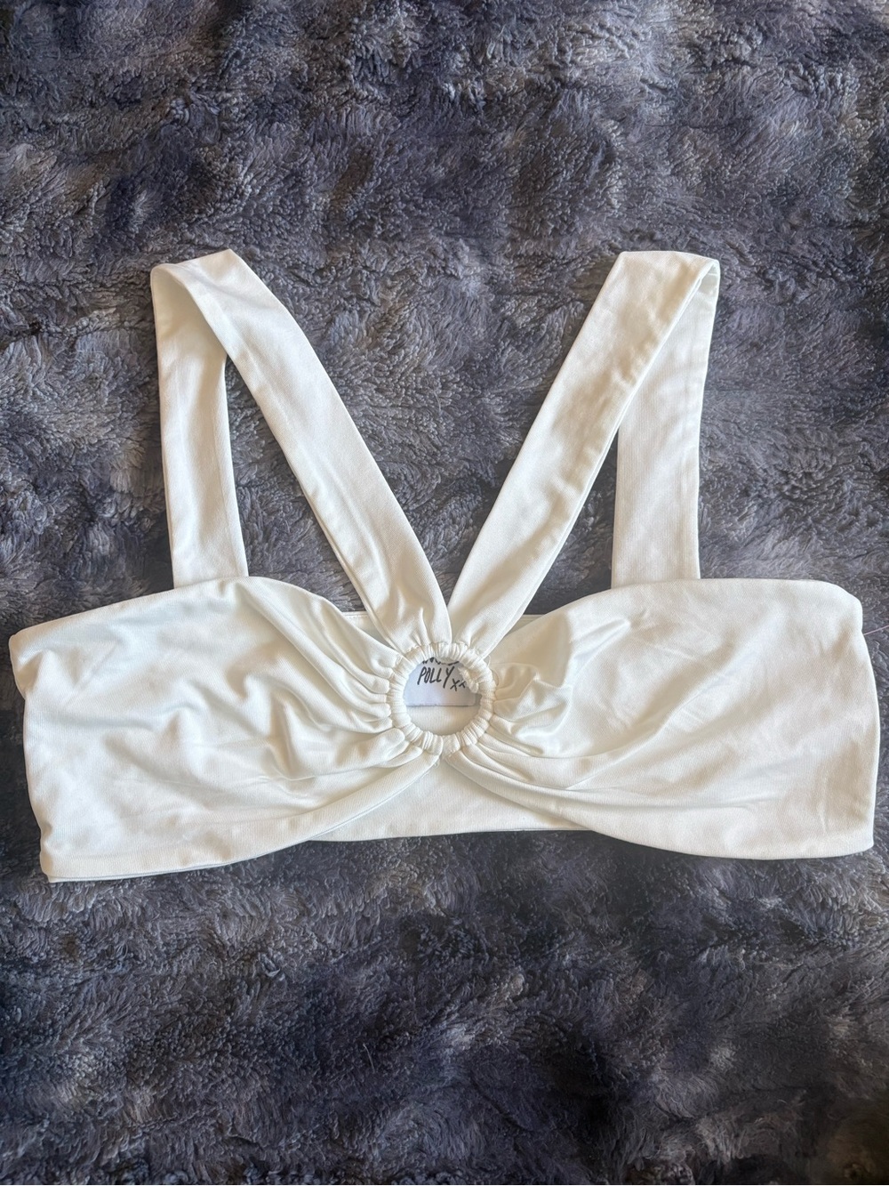 Princess Polly White “O” Ring-Detail Micro Crop Top
